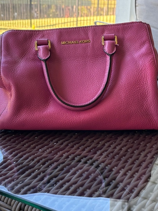 Michael Kors Handbags - Michael Kors, pink leather satchel, crossbody 
Strap barely used